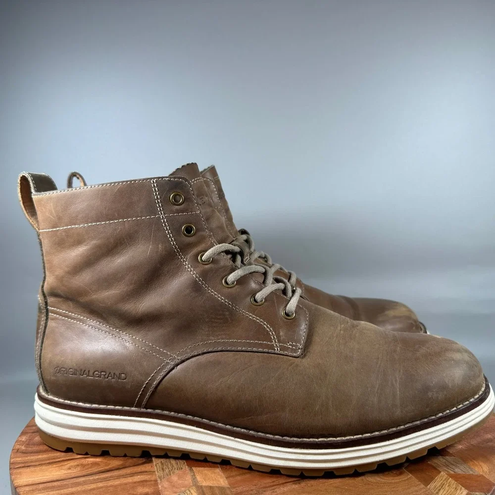 Cole Haan OriginalGrand Brown Leather Waterproof Chukka Boots Mens 10.5 M